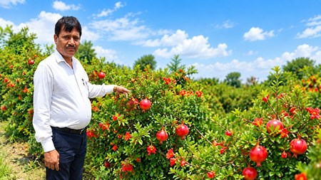 Success Story: How Nihal Singh Achieved Up to ₹70 Lakh Annual Turnover from 20-Acre Pomegranate Farming Using Biological Products