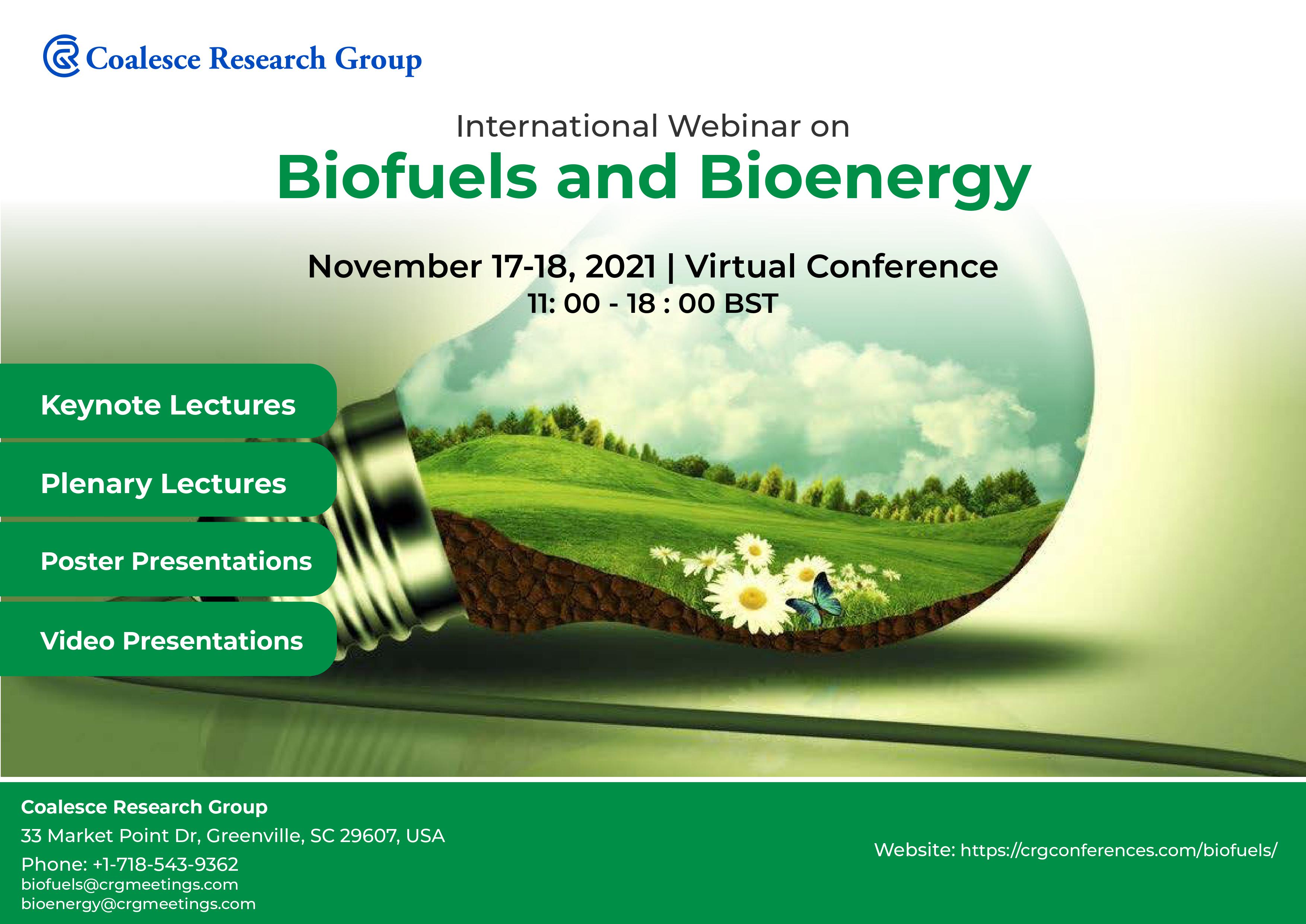 International Webinar on Biofuels and Bioenergy